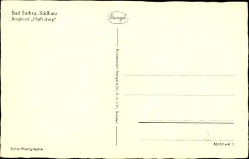 Ak Bad Sachsa im Harz, Berghotel Pfaffenberg