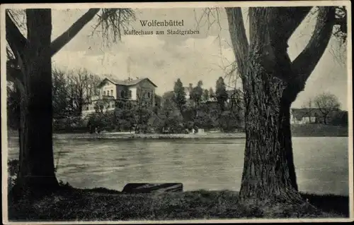 Ak Wolfenbüttel in Niedersachsen, Kaffeehaus am Stadtgraben