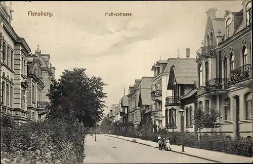 Ak Flensburg in Schleswig Holstein, Moltkestraße