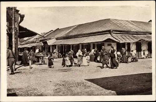 Ak Kowel Ukraine, Marktstraße