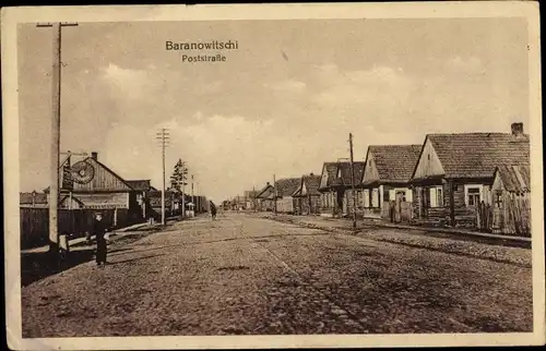 Ak Baranawitschy Baranowitschi Weißrussland, Poststraße, Wohnhäuser