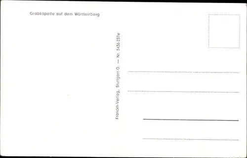 Ak Stuttgart in Württemberg, Grabkapelle auf dem Württemberg