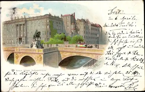 Künstler Litho Berlin, Schloss, Kurfürstenbrücke