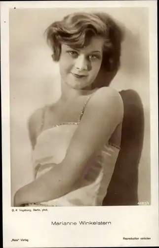 Ak Schauspielerin Marianne Winkelstern, Portrait