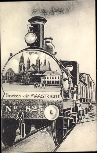 Ak Maastricht Limburg Niederlande, Vrijthof, Eisenbahn 825