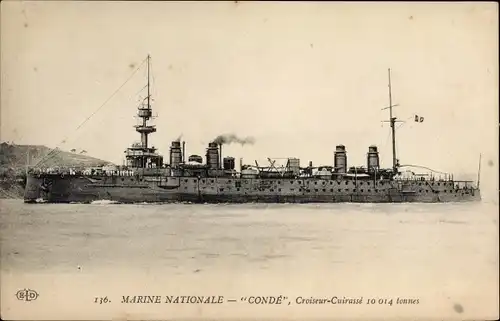 Ak Französisches Kriegsschiff Conde, Französische Marine