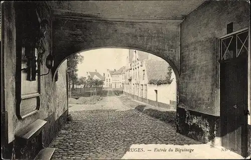 Ak Brügge Brügge Flandern Westflandern, Eingang zum Beginenhof