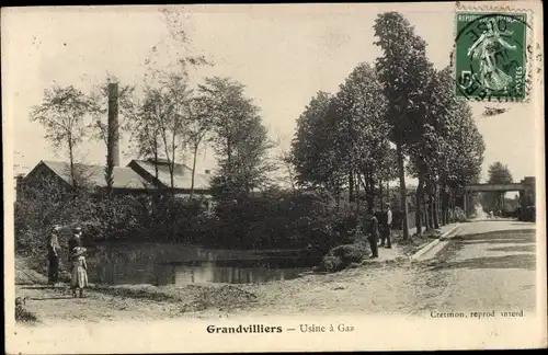 Ak Grandvilliers Oise, Gasfabrik