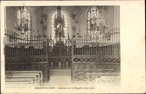 Ak Grandvilliers Oise, Innenraum der Saint-Jean-Kapelle