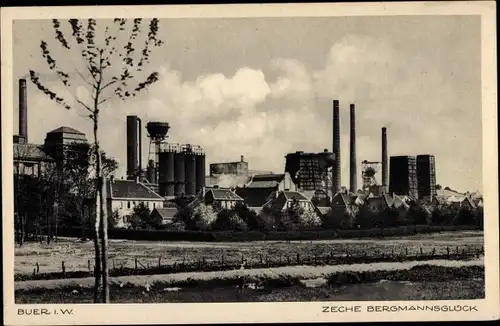 Ak Buer in Westfalen Gelsenkirchen Ruhrgebiet, Zeche Bergmannsglück
