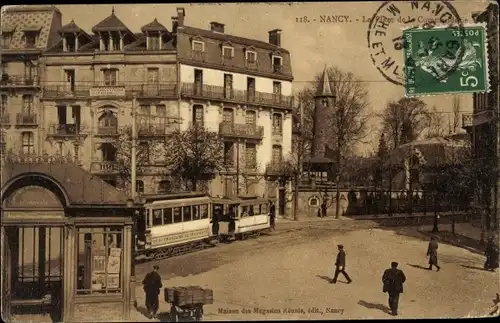 Ak Nancy Meurthe et Moselle, Place de la Commanderie, Straßenbahn