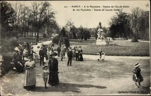 Postkarte Nancy Meurthe et Moselle, Pepiniere, Statue von Claude Gellée