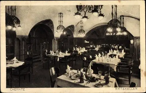 Ak Chemnitz in Sachsen, Blick in den Ratskeller