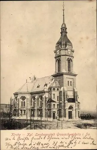 Ak Großschweidnitz in Sachsen, Kirche, Königliche Landesanstalt