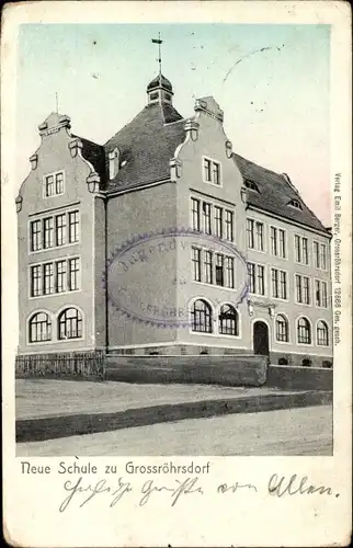 Ak Großröhrsdorf in Sachsen, Neue Schule
