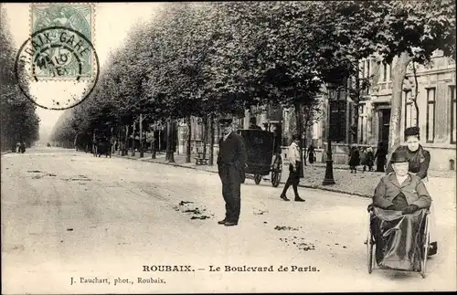 Ak Roubaix Nord, Boulevard de Paris