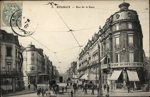 Ak Roubaix Nord, Rue de la Gare