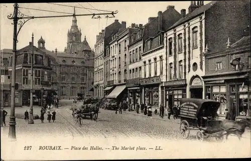 Ak Roubaix Nord, Place des Halles