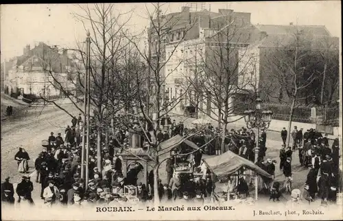 Ak Roubaix Nord, Der Vogelmarkt