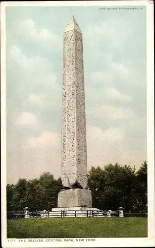 Ak Manhattan New York City USA, Central Park, der Obelisk