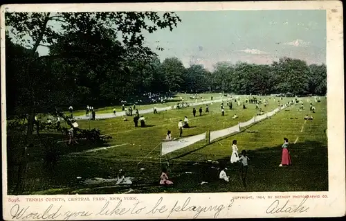 Ak Manhattan New York City USA, Central Park, Tennisplätze