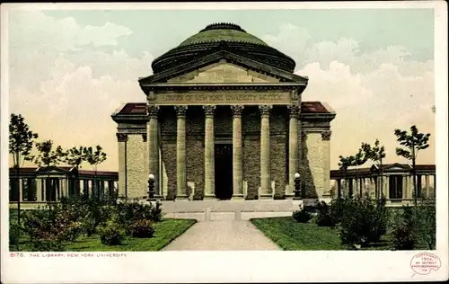 Ak New York City USA, New York University, Bibliothek