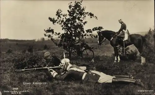 Ak Kronprinz Wilhelm von Preußen mit angelegter Waffe