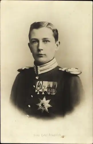 Ak Eitel Friedrich Prinz von Preußen, Portrait in Uniform, Orden