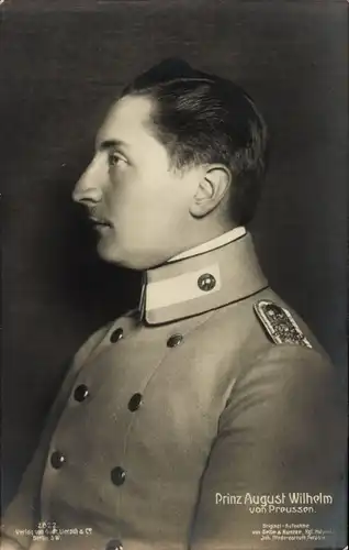 Ak August Wilhelm Prinz von Preußen, Portrait im Profil