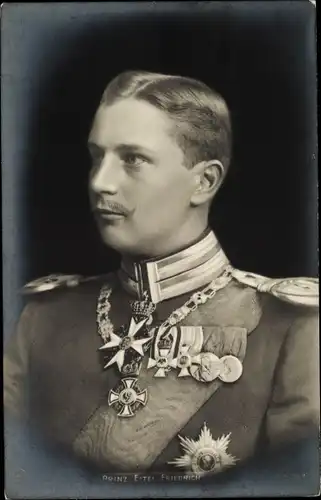 Ak Eitel Friedrich Prinz von Preußen, Portrait, Uniform, Orden, Abzeichen