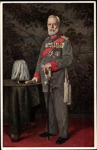 Künstler Ak König Ludwig III. von Bayern, Standportrait in Uniform, Orden