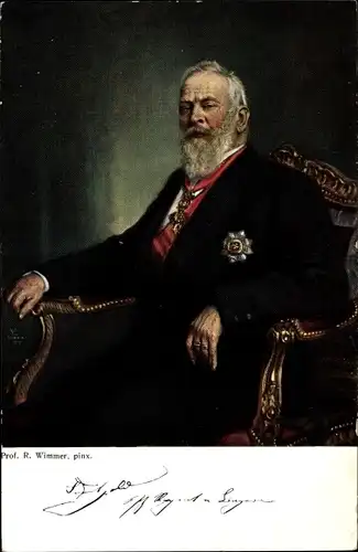 Künstler Ak Wimmer, R., Prinzregent Luitpold von Bayern, Sitzportrait