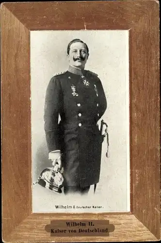 Passepartout Ak Kaiser Wilhelm II., Standportrait
