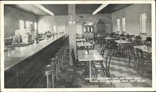 Ak New York City USA, Dickey's Stockyards Cafe and Steak House, Rice Street
