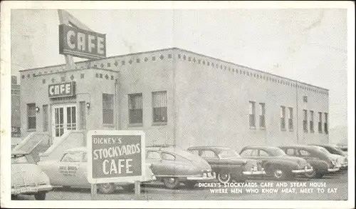 Ak New York City USA, Dickey's Stockyards Café und Steak House, Rice Street