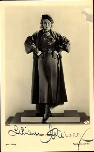 Ak Schauspielerin Lilian Harvey, Portrait, Autogramm