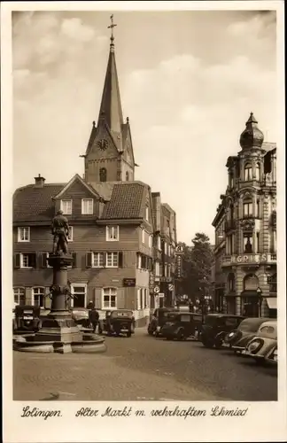 Ak Solingen im Bergischen Land, Alter Markt, wehrhafter Schmied