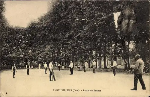 Ak Ansauvillers Oise, Partie de Paume