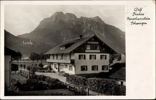 Ak Schwangau im Ostallgäu, Cafe-Pension Neuschwanstein