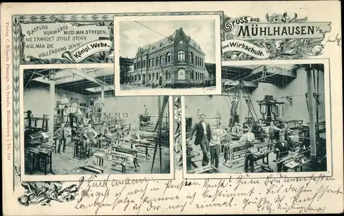 Ak Mühlhausen in Thüringen, Königl. Webe- und Wirkschule