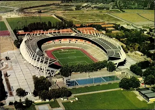 Ak Düsseldorf am Rhein, Rheinstadion, Fliegeraufnahme
