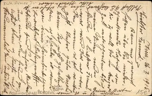 Ak Korpskommandant G. d. I. Svetozar Boroevic v. Bojna, Portrait, KuK Armee