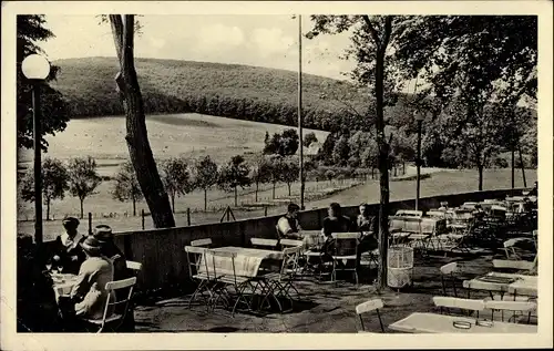 Ak Erkerode in Niedersachsen, Waldhaus Reitling im Elm, K. Häuer, Terrasse