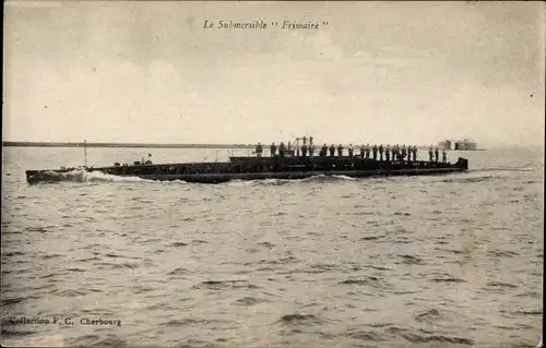 Ak Französisches Kriegsschiff, U-Boot Frimaire, Französische Marine