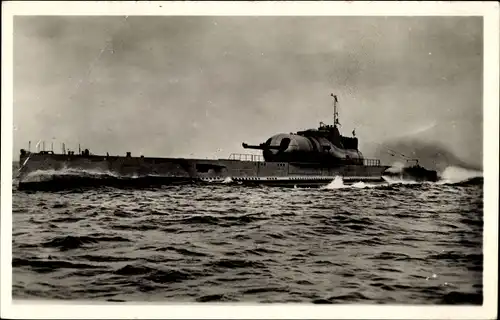 Ak Französisches Kriegsschiff, U-Boot Surcouf, Französische Marine