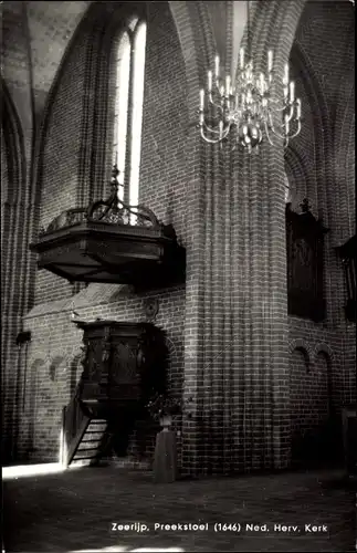 Ak Zeerijp Groningen, Kanzel Ned. Rev. Kirche