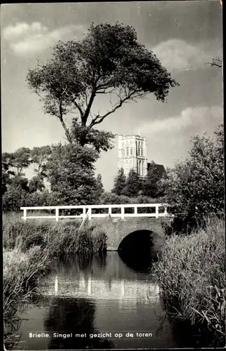 Ak Brielle Südholland, Singel, toren