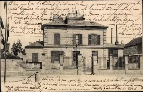 Ak Gouvieux Oise, Rathaus, Schule für Jungen