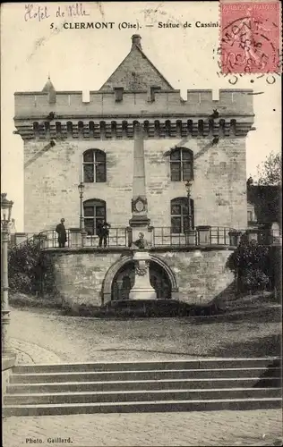 Postkarte Clermont Oise, Statue von Cassini