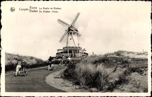 Ak Coxyde Bains Westflandern, Le Moulin de Blekker, De Blekker Molen, Windmühle